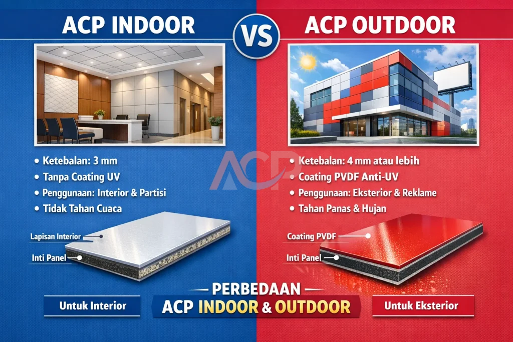 Perbedaan ACP Indoor dan Outdoor