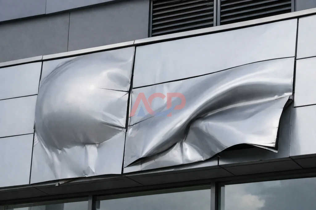 ACP melengkung setelah dipasang